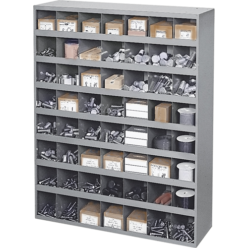 Steel Storage Bin Cabinet, 33-3/4" W x 12" D x 42" H, Grey Auto-Cam