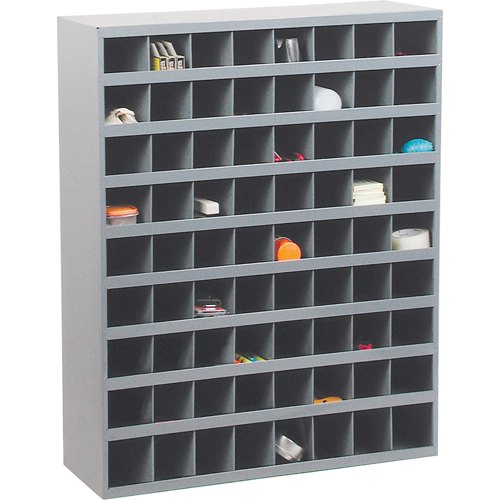 Steel Storage Bin Cabinet, 33-3/4" W x 12" D x 42" H, Grey Auto-Cam