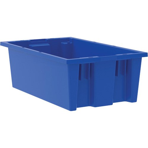 Nesting and Stacking Tote, 6" x 11" x 18", Blue Auto-Cam