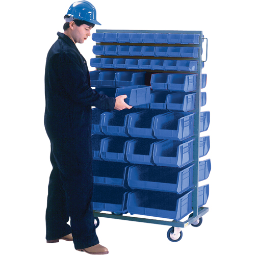 Support mobile deux c&ocirc;t&eacute;s pour bacs, &agrave; deux c&ocirc;t&eacute;s, 96 bacs, 36" la x 24" p x 63" h Auto-Cam