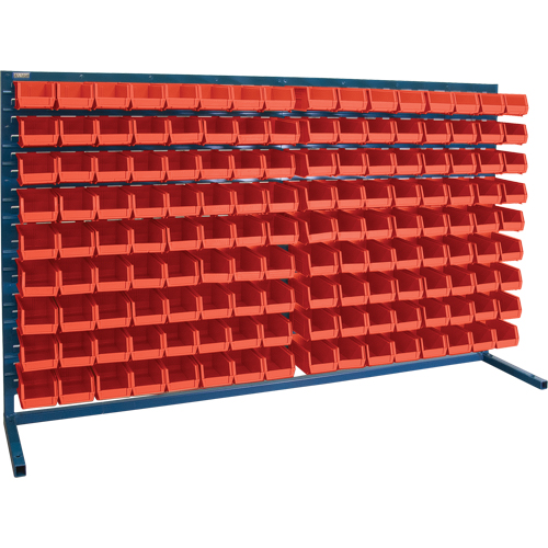 Louvered Rack with Bins, 144 Bins, 72" W x 15" D x 40" H Auto-Cam