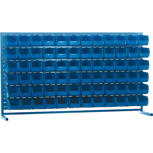 Louvered Rack with Bins, 72 Bins, 72" W x 15" D x 40" H Auto-Cam