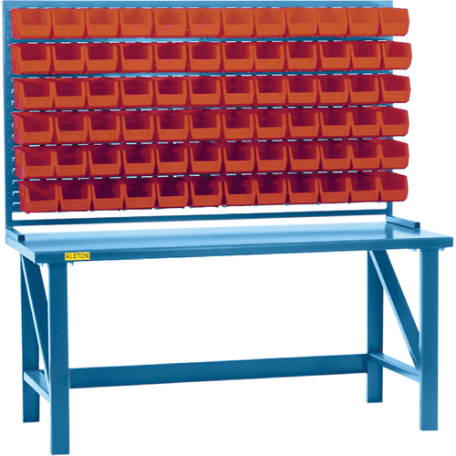Louvered Rack with Bins, 36 Bins, 72" W x 15" D x 40" H Auto-Cam