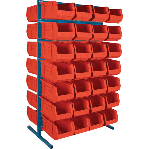 Support stationnaire deux c&ocirc;t&eacute;s pour bacs, 36" la x 24" p x 61" h, 56 bacs Auto-Cam