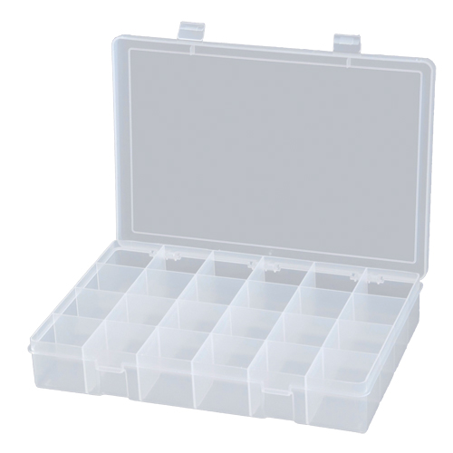 Boîtes &agrave; compartiments compactes en polypropyl&egrave;ne, 13-1/8" la x 9" p x 2-5/16" h, 24 compartiments Auto-Cam