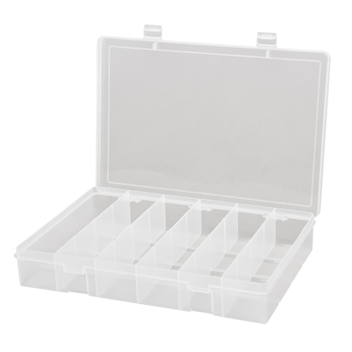 Boîtes &agrave; compartiments compactes en polypropyl&egrave;ne, 13-1/8" la x 9" p x 2-5/16" h, 6 compartiments Auto-Cam