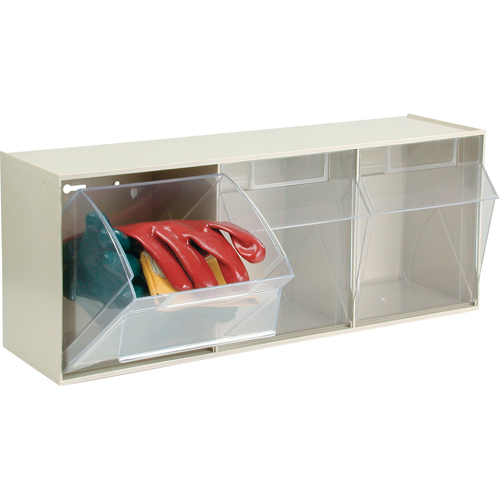Tip-Out Bins Modular Storage System, 23-5/8" W x 7-3/4" D x 9 1/2" H, 3 Drawers Auto-Cam