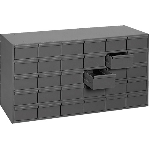 Industrial Drawer Cabinets, 30 Drawers, 33-3/4" W x 11-5/8" D x 17-3/4" H, Grey Auto-Cam
