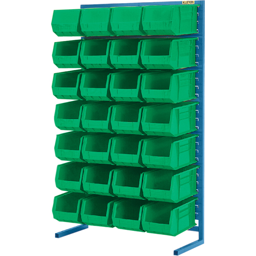 Single-Sided Stationary Bin Rack, 36" W x 12" D x 61" H, 28 Bins Auto-Cam