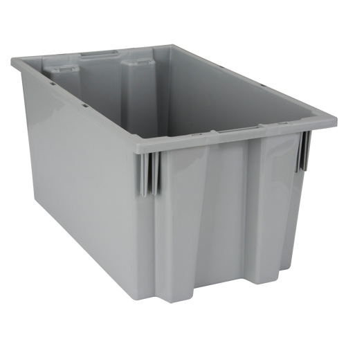 Stack & Nest Totes, 9" x 18" x 11", Grey Auto-Cam