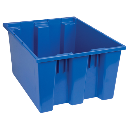 Stack & Nest Totes, 10" x 19.5" x 15.5", Blue Auto-Cam
