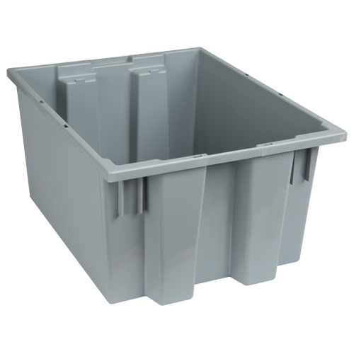 Stack & Nest Totes, 10" x 19.5" x 15.5", Grey Auto-Cam