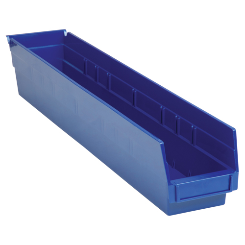 Bacs de rangement pour tablettes, 4-1/8" la x 4" H x 23-5/8" p, Bleu, Capacit&eacute; 50 lb Auto-Cam