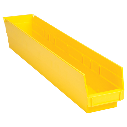 Bacs de rangement pour tablettes, 4-1/8" la x 4" H x 23-5/8" p, Jaune, Capacit&eacute; 50 lb Auto-Cam