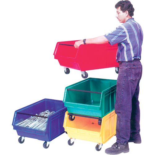 Mobile Giant Stacking Bin, 11-7/8" H x 18-3/8" W x 29" D, 150 lbs. Capacity, Yellow Auto-Cam