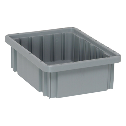 Divider Box&reg; Containers, Plastic, 10.9" W x 8.3" D x 3.5" H, Grey Auto-Cam