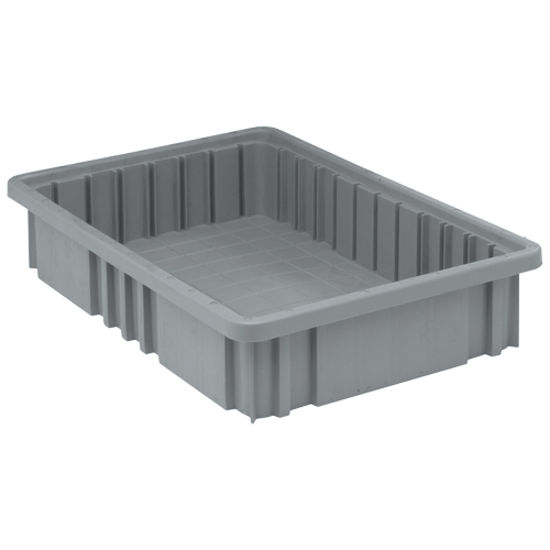 Divider Box&reg; Containers, Plastic, 16.5" W x 10.9" D x 3.5" H, Grey Auto-Cam