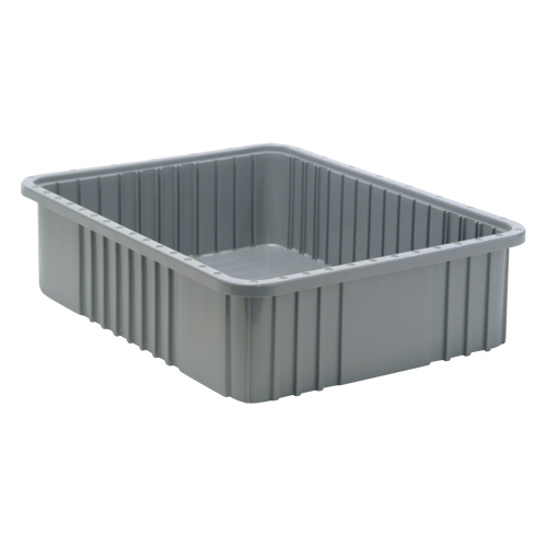 Divider Box&reg; Containers, Plastic, 22.5" W x 17.5" D x 6" H, Grey Auto-Cam