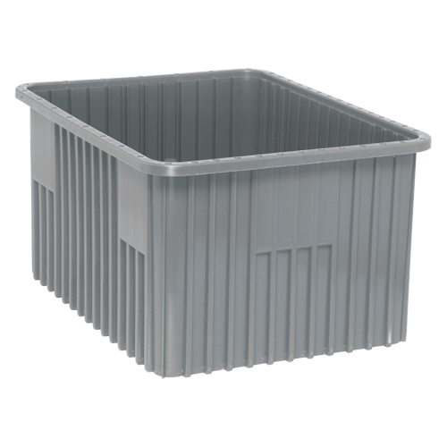 Contenants Divider Box, Plastique, 22,5" la x 17,5" p x 12" h, Gris Auto-Cam