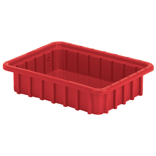 Divider Box&reg; Containers, Polyethylene, 22.4" W x 17.4" D x 5" H, Red Auto-Cam