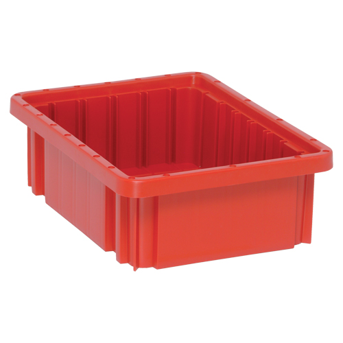 Divider Box&reg; Containers, Plastic, 10.9" W x 8.3" D x 3.5" H, Red Auto-Cam