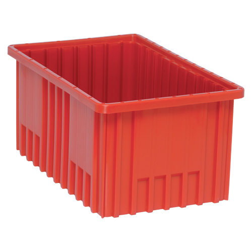 Divider Box&reg; Containers, Plastic, 16.5" W x 10.9" D x 8" H, Red Auto-Cam
