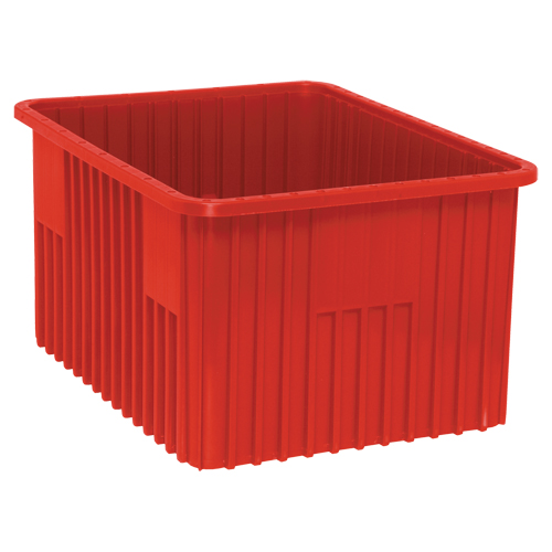 Divider Box&reg; Containers, Plastic, 22.5" W x 17.5" D x 12" H, Red Auto-Cam