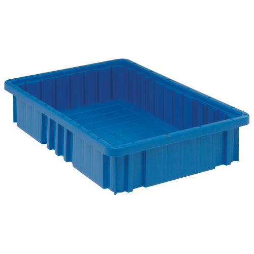 Divider Box&reg; Containers, Plastic, 16.5" W x 10.9" D x 3.5" H, Blue Auto-Cam