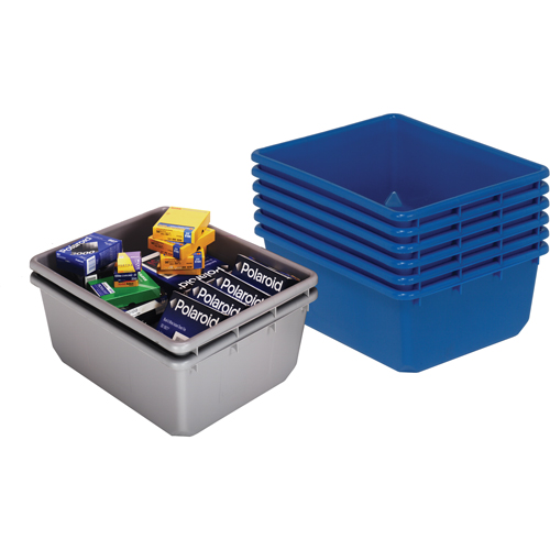 Bacs empilables en crois&eacute;, 11" la x 17,25" p x 12" h, Bleu Auto-Cam