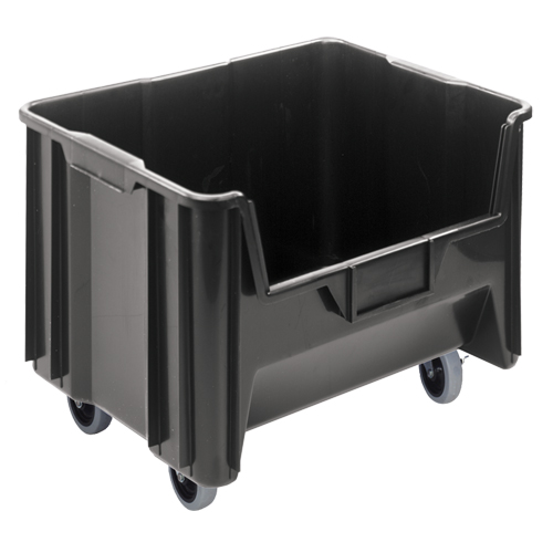 Bac g&eacute;ant mobile empilable, 12-7/16" ha x 19-7/8" la x 15-1/4" p, Capacit&eacute; de 250 lb, Noir Auto-Cam