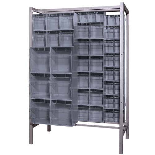 Syst&egrave;me de stockage &agrave; glissi&egrave;re &agrave; bacs basculants autonome, 51-1/4" la x 26" p x 77" h, 101 tiroirs Auto-Cam