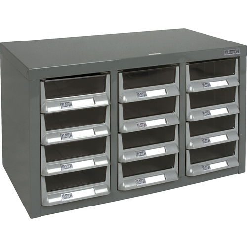 Casiers pour pi&egrave;ces KPC-100 , Acier galvanis&eacute;, 12 tiroirs, 23" x 11-2/5" x 13-4/5", Gris Auto-Cam