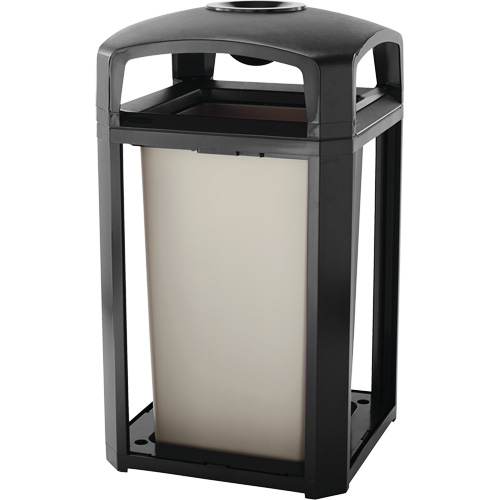 Landmark Series Classic Ash Tray & Waste Receptacle, Plastic, 50 US gal. Capacity, 46-1/2" Height Auto-Cam