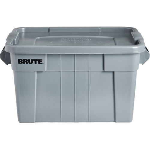 Bac de stockage Brute avec couvercle, 27,88” p x 17,38” la x 15,13” h, Capacit&eacute; 160 lb, Gris Auto-Cam
