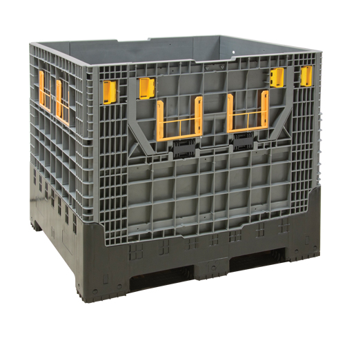Contenant de vrac pliable, 47,2" lo x 39,4" la x 39,4" h, Gris Auto-Cam