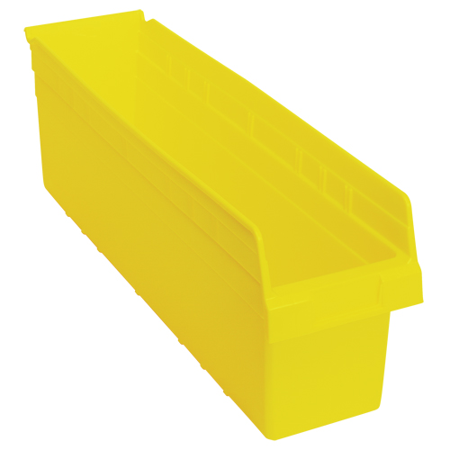 Store-Max Shelf Bins, 6-5/8" W x 8" H x 23-5/8" D, Yellow, 68 lbs. Capacity Auto-Cam