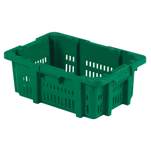 Contenant en plastique Stack-N-Nest pour la manutention des aliments, 16" x 23,9" x 8,8", Vert Auto-Cam