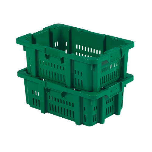 Contenant en plastique Stack-N-Nest pour la manutention des aliments, 16" x 23,9" x 8,8", Vert Auto-Cam