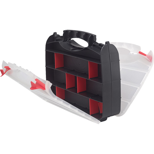 Plastic Compartment Box, 10.25" W x 12.25" D x 3" H, 32 Compartments Auto-Cam