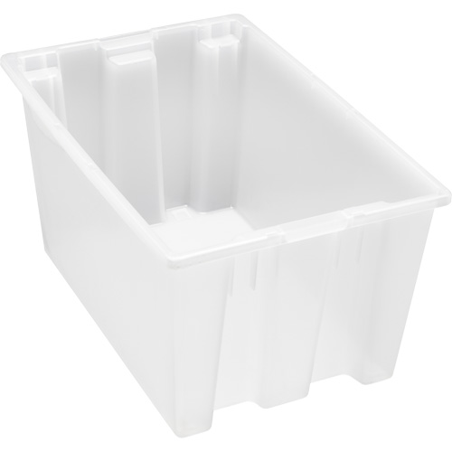 Heavy-Duty Stack & Nest Tote, 15" x 19.5" x 29.5", Clear Auto-Cam