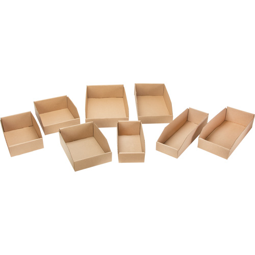 Deep Corrugated Parts Bins, 7-5/8" W x 11-5/16" D x 4-1/2" H, Beige Auto-Cam
