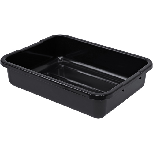 All-Purpose Ribbed-Bottom Storage Tub, 5" H x 15" D x 21" L, Plastic, Black Auto-Cam