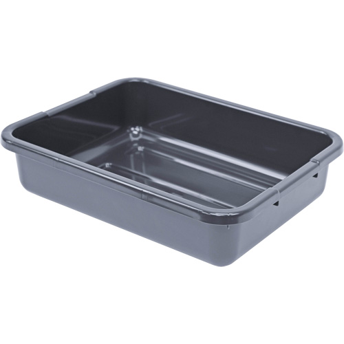All-Purpose Ribbed-Bottom Storage Tub, 5" H x 15" D x 21" L, Plastic, Grey Auto-Cam