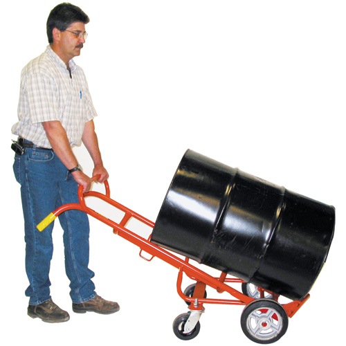 Diable &agrave; Barils Ergonomique A/Roulettes Pivotantes, Fabriqu&eacute; en Acier, 55 - 85 gal. US (45 - 70 gal. imp.) Auto-Cam