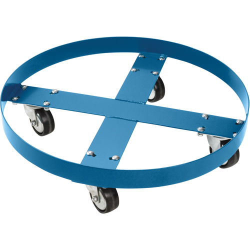 Chariot pour baril, Acier, Capacit&eacute;e 750 lb, Diam&egrave;tre 24", Roue en Polyol&eacute;fine Auto-Cam