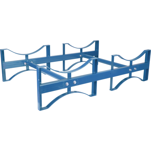 Drum Stacking Rack, 2 Drums, 1600 lbs. Capacity, 45-1/2" W x 30" D x 12-1/2" H Auto-Cam