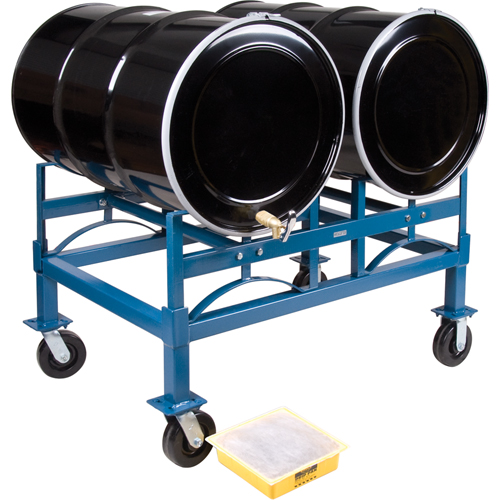 Drum Stacking Rack, 2 Drums, 1600 lbs. Capacity, 45-1/2" W x 30" D x 12-1/2" H Auto-Cam