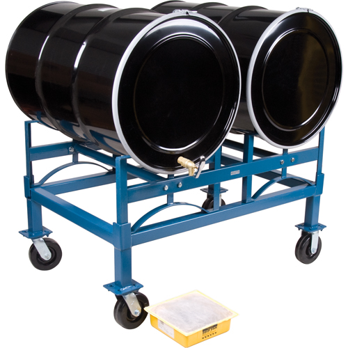 Drum Stacking Rack & Dolly Kits, 2 Drums, 1600 lbs. Capacity, 46" W x 30" D x 21-1/2" H Auto-Cam
