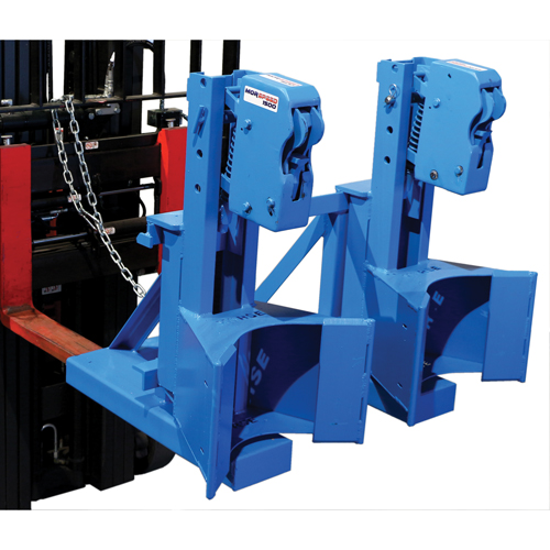 Manipulateur de barils MORSPEED 1500 pour chariot &eacute;l&eacute;vateur, Pour 55 gal. US (45 gal. imp.) Auto-Cam