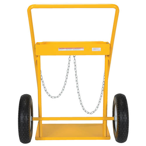 Gas Cylinder Cart, Rubber Wheels, 22" W x 14-1/8" L Base, 250 lbs. Auto-Cam